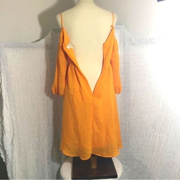 Anthropologie Moulinette Soeurs Yellow Mustard Cold-shoulder Dress Size XS - Picture 7 of 12